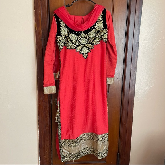 CORAL Indian/Pakistani anarkali - Picture 2 of 3